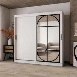 Lugo Sliding Door Wardrobe 200cm - Black 200cm - thumbnail 7