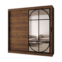 Lugo Sliding Door Wardrobe 200cm - Black 200cm - thumbnail 5