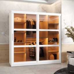 Parma Sliding Door Wardrobe 180cm - Black 180cm - thumbnail 2