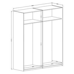 Moore Sliding Door Wardrobe 200cm - Concrete Grey 200cm - thumbnail 2
