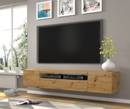 Aura TV Cabinet 200cm - White Matt 200cm - thumbnail 4