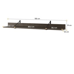 Piemonte PE-04 Wall Shelf 155cm - Portland Ash 155cm - thumbnail 3
