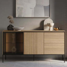 Visso VI-05 Display Sideboard Cabinet 167cm - Oak Linear 167cm
