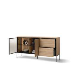 Visso VI-05 Display Sideboard Cabinet 167cm - Oak Linear 167cm - thumbnail 4