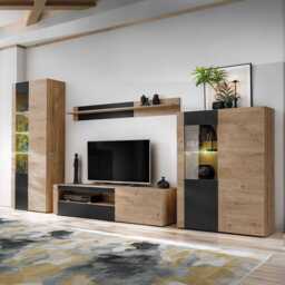 Aron Tall Display Cabinet 70cm - Oak Ribbeck 70cm - thumbnail 3