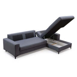 Corner Sofa Bed Avra - Brown 252cm Right - thumbnail 6