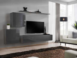"Switch V Entertainment Unit For TVs Up To 75"" - White 250cm Oak Wotan" - thumbnail 3