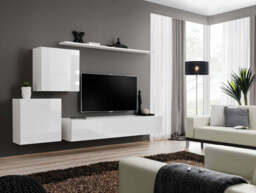 "Switch V Entertainment Unit For TVs Up To 75"" - White 250cm Oak Wotan" - thumbnail 4