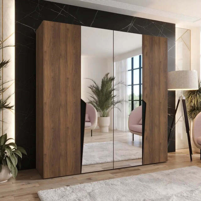 Piano II Hinged Door Wardrobe 200cm - Oak Walnut 200cm - image 1