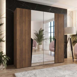 Piano II Hinged Door Wardrobe 200cm - Oak Walnut 200cm