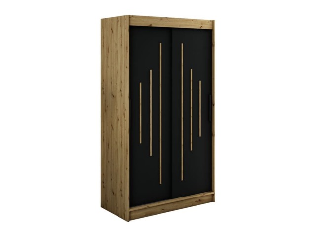 Leto Y Sliding Door Wardrobe 120cm - Black 120cm - image 1