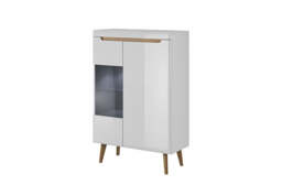 Nordi Display Cabinet 90cm - White Gloss 90cm - thumbnail 1