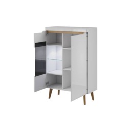 Nordi Display Cabinet 90cm - White Gloss 90cm - thumbnail 2