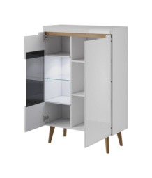 Nordi Display Cabinet 90cm - White Gloss 90cm - thumbnail 2