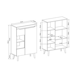 Nordi Display Cabinet 90cm - White Gloss 90cm - thumbnail 6