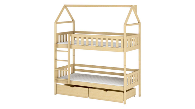 Wooden Bunk Bed Gaja With Storage - Pine Foam Mattresses - image 1