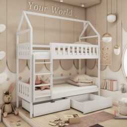 Wooden Bunk Bed Gaja With Storage - Pine Foam Mattresses - thumbnail 2