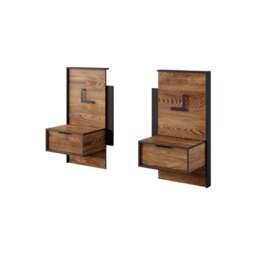 Milton Bedside Tables 49cm [Set Of Two] - Oak Chestnut 49cm - thumbnail 1