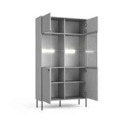 Iris Tall Display Cabinet 105cm - Grey 105cm - thumbnail 2