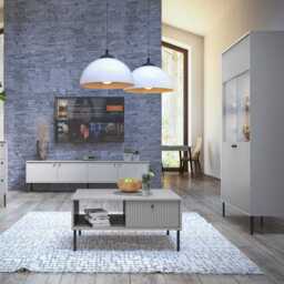 Iris Tall Display Cabinet 105cm - Grey 105cm - thumbnail 5