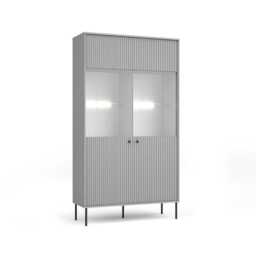 Iris Tall Display Cabinet 105cm - Grey 105cm - thumbnail 1