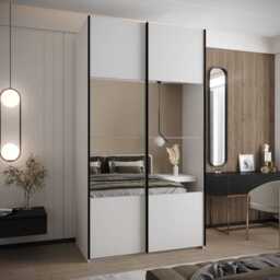 Trosa IV Sliding Door Wardrobe 130cm - White 130cm