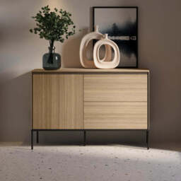 Visso VI-03 Sideboard Cabinet 127cm - Oak Linear 127cm - thumbnail 1