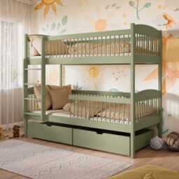 Wooden Bunk Bed Luna With Storage - Cotton Foam/Bonnell Mattresses - thumbnail 2