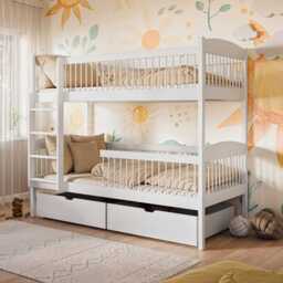 Wooden Bunk Bed Luna With Storage - Cotton Foam/Bonnell Mattresses - thumbnail 4