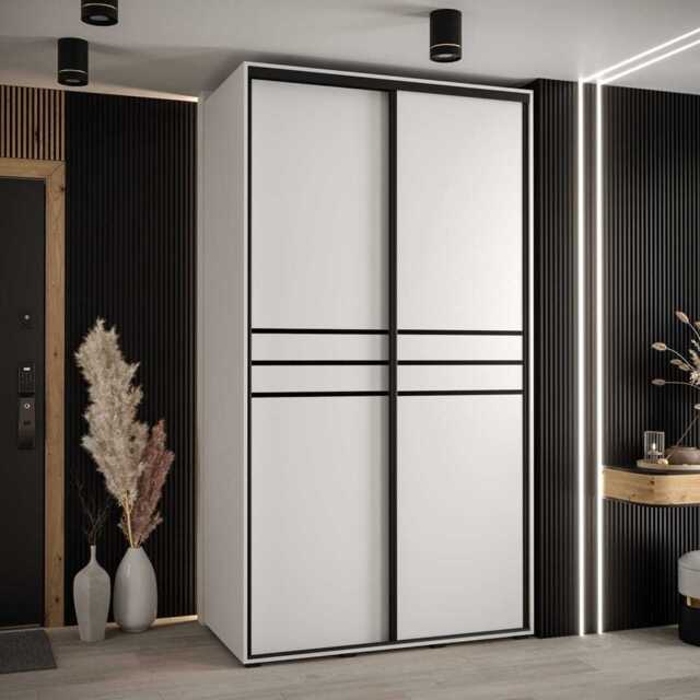 Cannes X Sliding Door Wardrobe 130cm - White 130cm - image 1
