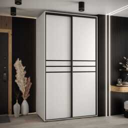 Cannes X Sliding Door Wardrobe 130cm - White 130cm - thumbnail 1