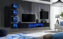 "Switch XXVI Wall Entertainment Unit For TVs Up To 75"" - Graphite 320cm Oak Wotan" - thumbnail 5