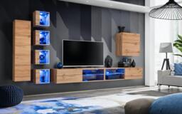 "Switch XXVI Wall Entertainment Unit For TVs Up To 75"" - Graphite 320cm Oak Wotan" - thumbnail 6