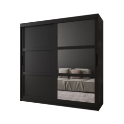 Arendal III Sliding Door Wardrobe 200cm - Black 200cm - thumbnail 6