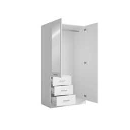 Konso Hinged Door Wardrobe 101cm - Beige 101cm - thumbnail 7