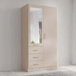Konso Hinged Door Wardrobe 101cm - Beige 101cm