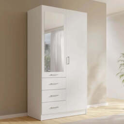 Konso Hinged Door Wardrobe 101cm - Beige 101cm - thumbnail 8