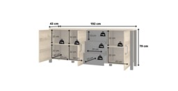 Olin 47 Sideboard Cabinet 192cm - 192cm Appenzeller Fichte Oak - thumbnail 2