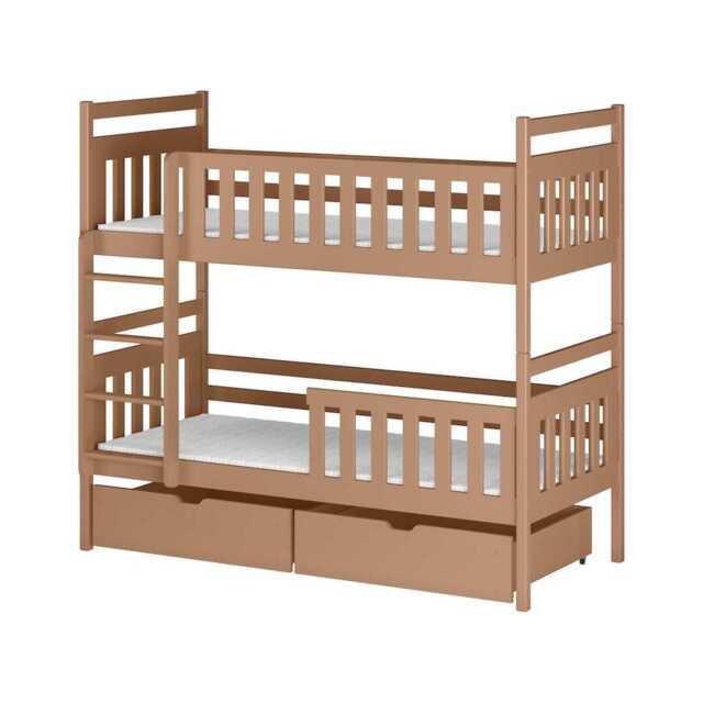 Wooden Bunk Bed Monika with Storage - Cinnamon Foam/Bonnell Mattresses - image 1