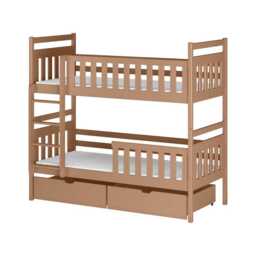 Wooden Bunk Bed Monika with Storage - Cinnamon Foam/Bonnell Mattresses - thumbnail 1