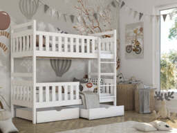 Wooden Bunk Bed Monika with Storage - Cinnamon Foam/Bonnell Mattresses - thumbnail 4