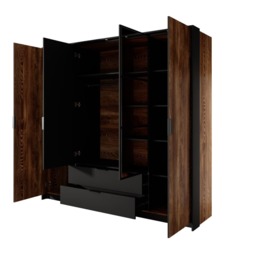 Milton Hinged Door Wardrobe 223cm - Oak Chestnut 223cm - thumbnail 3