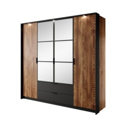 Milton Hinged Door Wardrobe 223cm - Oak Chestnut 223cm - thumbnail 4