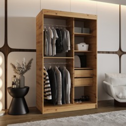 Lucy Sliding Door Wardrobe 120cm - Black 120cm - thumbnail 5