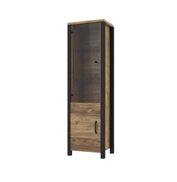 Olin 05 Tall Display Cabinet 56cm - Appenzeller Fichte Oak 56cm - image 1