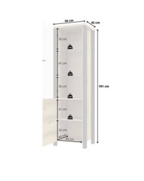 Olin 05 Tall Display Cabinet 56cm - Appenzeller Fichte Oak 56cm - thumbnail 2