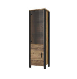 Olin 05 Tall Display Cabinet 56cm - Appenzeller Fichte Oak 56cm