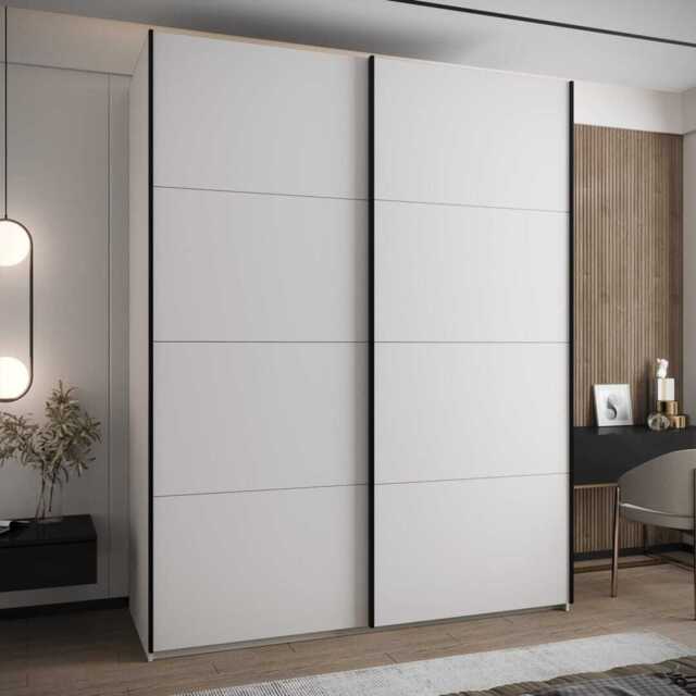 Trosa I Sliding Door Wardrobe 190cm - White 190cm - image 1