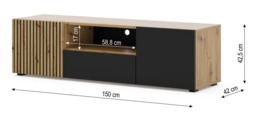 Auris TV Cabinet 150cm - Oak Artisan 150cm - thumbnail 3