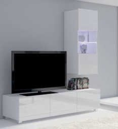 Calabrini TV Cabinet 150cm - White Gloss 150cm - thumbnail 5
